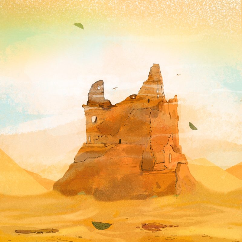 A tumbling down kasbah that Steve and the gang camped near one night.