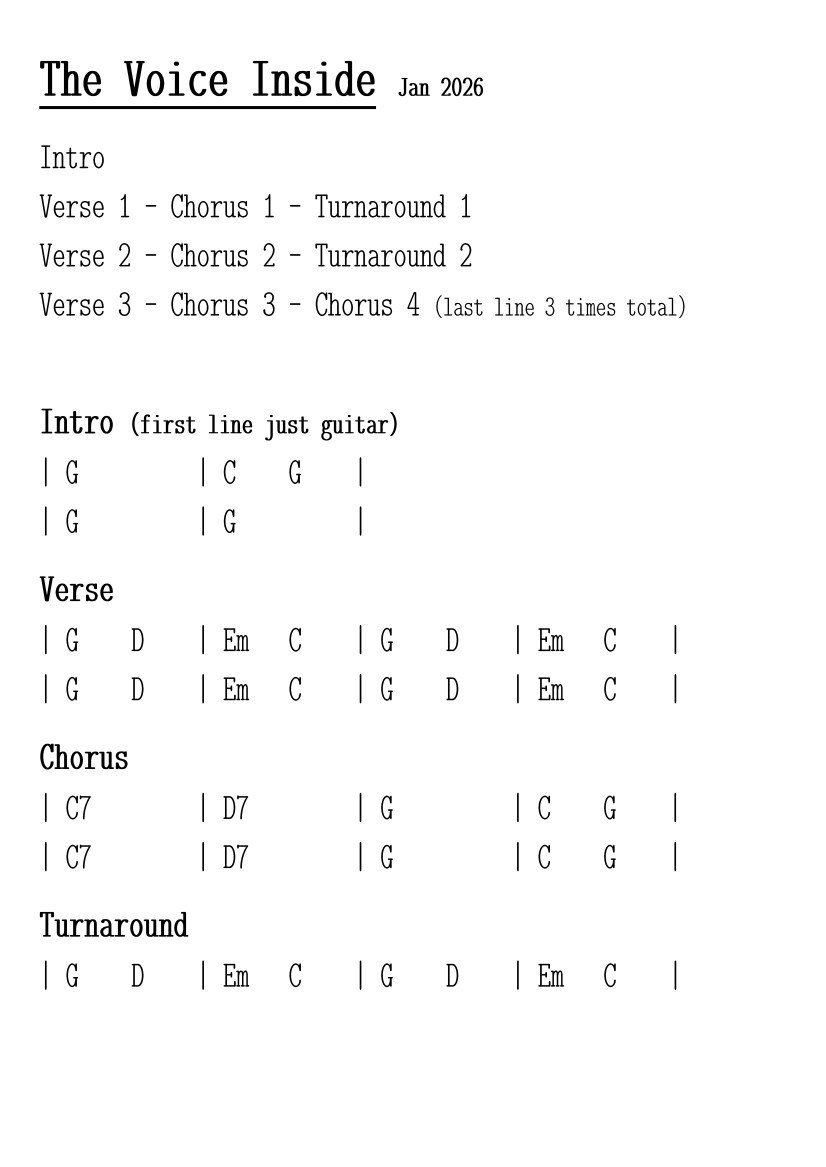 Click to enlarge chord chart for The Voice Inside